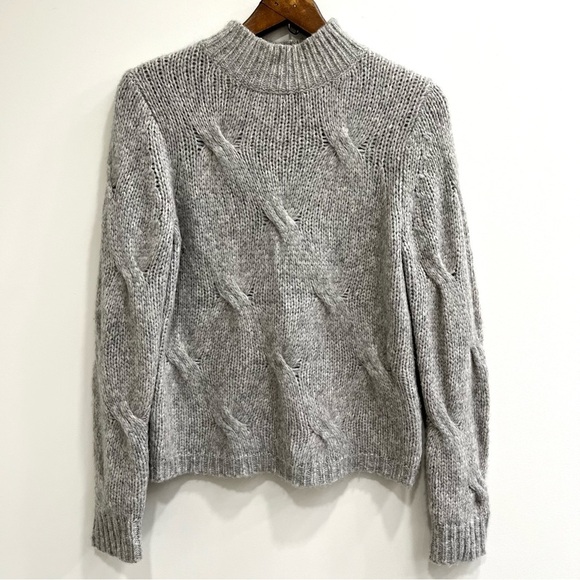 360 Sweater Sweaters - 360 Sweater gray cable knit alpaca wool blend mock neck sweater size medium